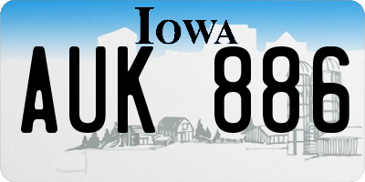 IA license plate AUK886