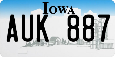 IA license plate AUK887