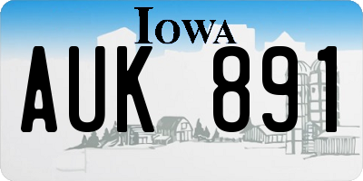 IA license plate AUK891