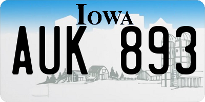 IA license plate AUK893