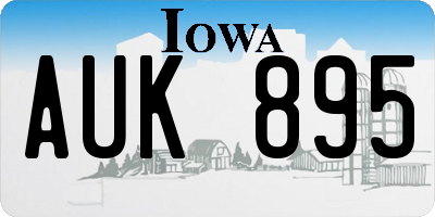 IA license plate AUK895