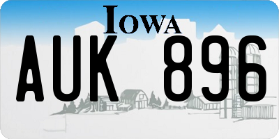IA license plate AUK896