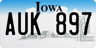 IA license plate AUK897