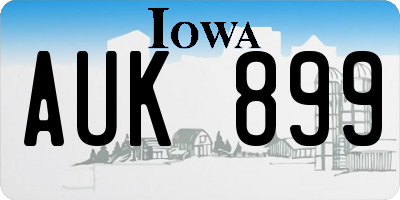 IA license plate AUK899