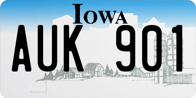 IA license plate AUK901