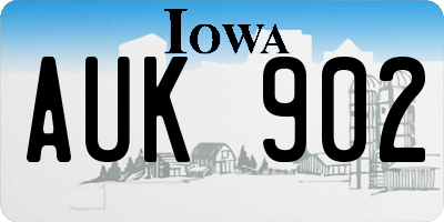 IA license plate AUK902