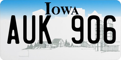 IA license plate AUK906