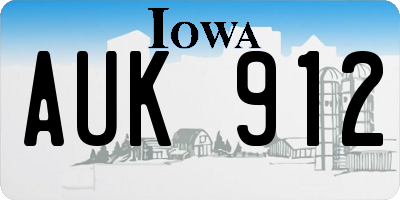IA license plate AUK912