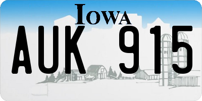 IA license plate AUK915
