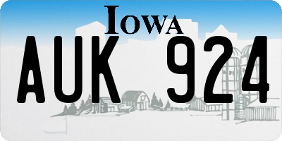 IA license plate AUK924