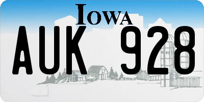 IA license plate AUK928