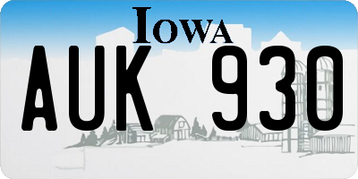 IA license plate AUK930