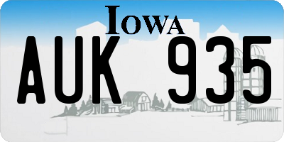IA license plate AUK935
