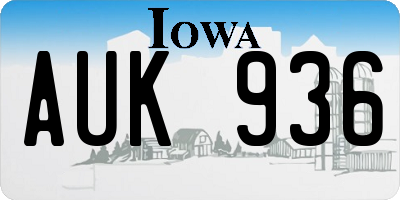 IA license plate AUK936