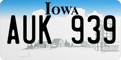 IA license plate AUK939