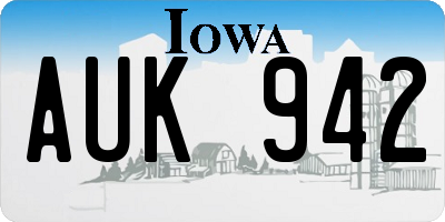 IA license plate AUK942