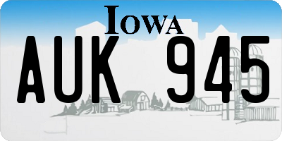 IA license plate AUK945