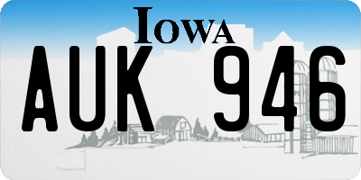 IA license plate AUK946