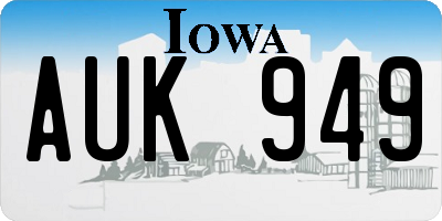 IA license plate AUK949
