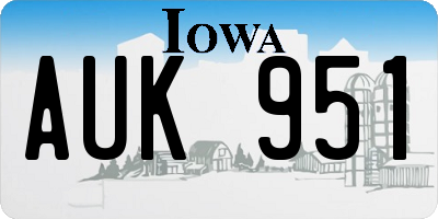 IA license plate AUK951