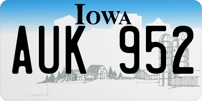 IA license plate AUK952