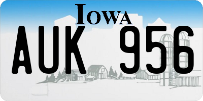 IA license plate AUK956