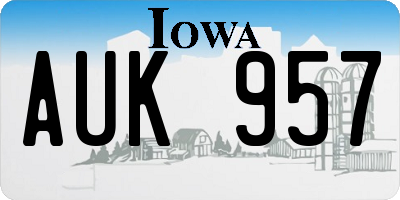 IA license plate AUK957