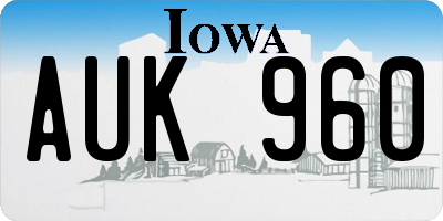 IA license plate AUK960