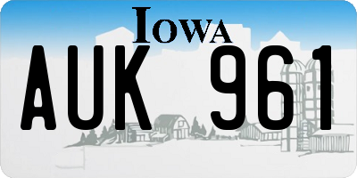 IA license plate AUK961