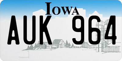 IA license plate AUK964