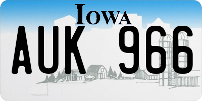 IA license plate AUK966