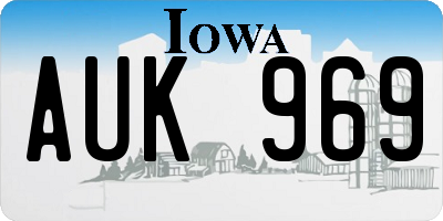 IA license plate AUK969