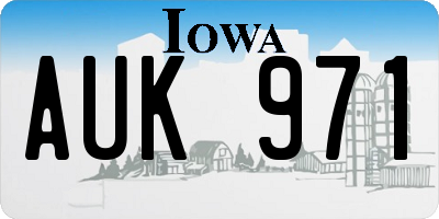 IA license plate AUK971