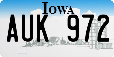 IA license plate AUK972