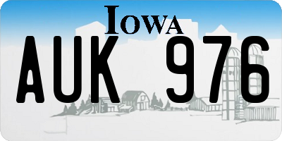 IA license plate AUK976