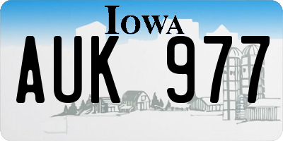 IA license plate AUK977