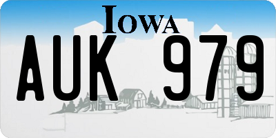 IA license plate AUK979