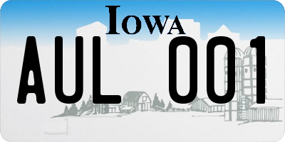 IA license plate AUL001