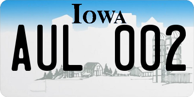 IA license plate AUL002