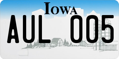 IA license plate AUL005