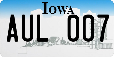 IA license plate AUL007