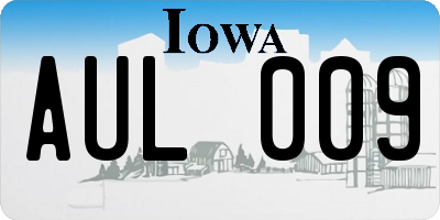 IA license plate AUL009