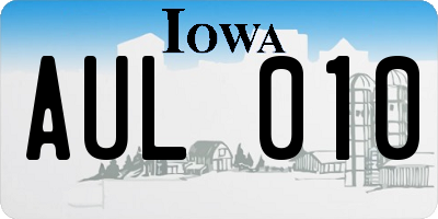 IA license plate AUL010