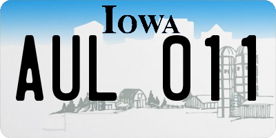IA license plate AUL011