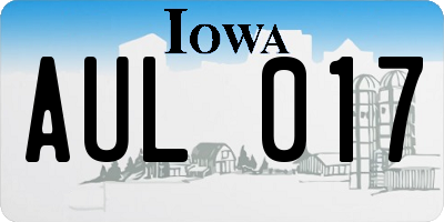 IA license plate AUL017