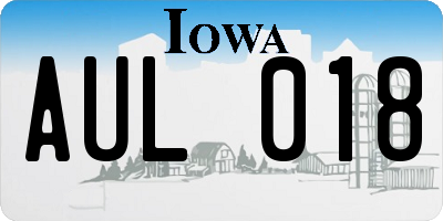IA license plate AUL018