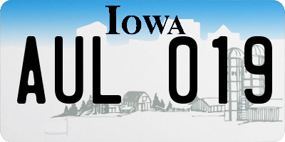 IA license plate AUL019