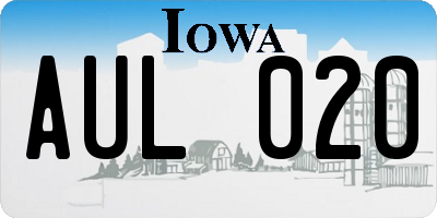 IA license plate AUL020