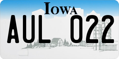 IA license plate AUL022