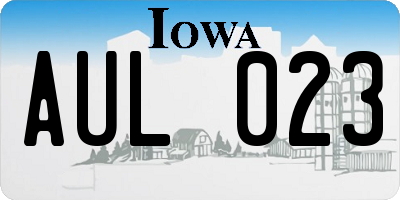 IA license plate AUL023